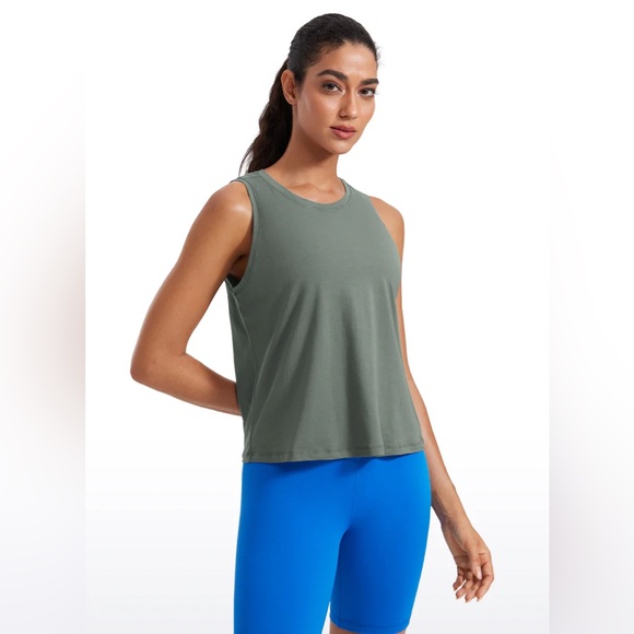 Pima Cotton Crop Tank Round Neck - Picture 1 of 6